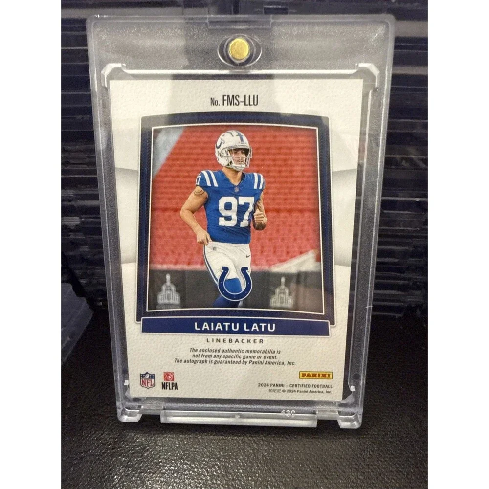 2024 Panini Certified Signatures Laiatu Latu /49 Colts Teal Rookie RPA